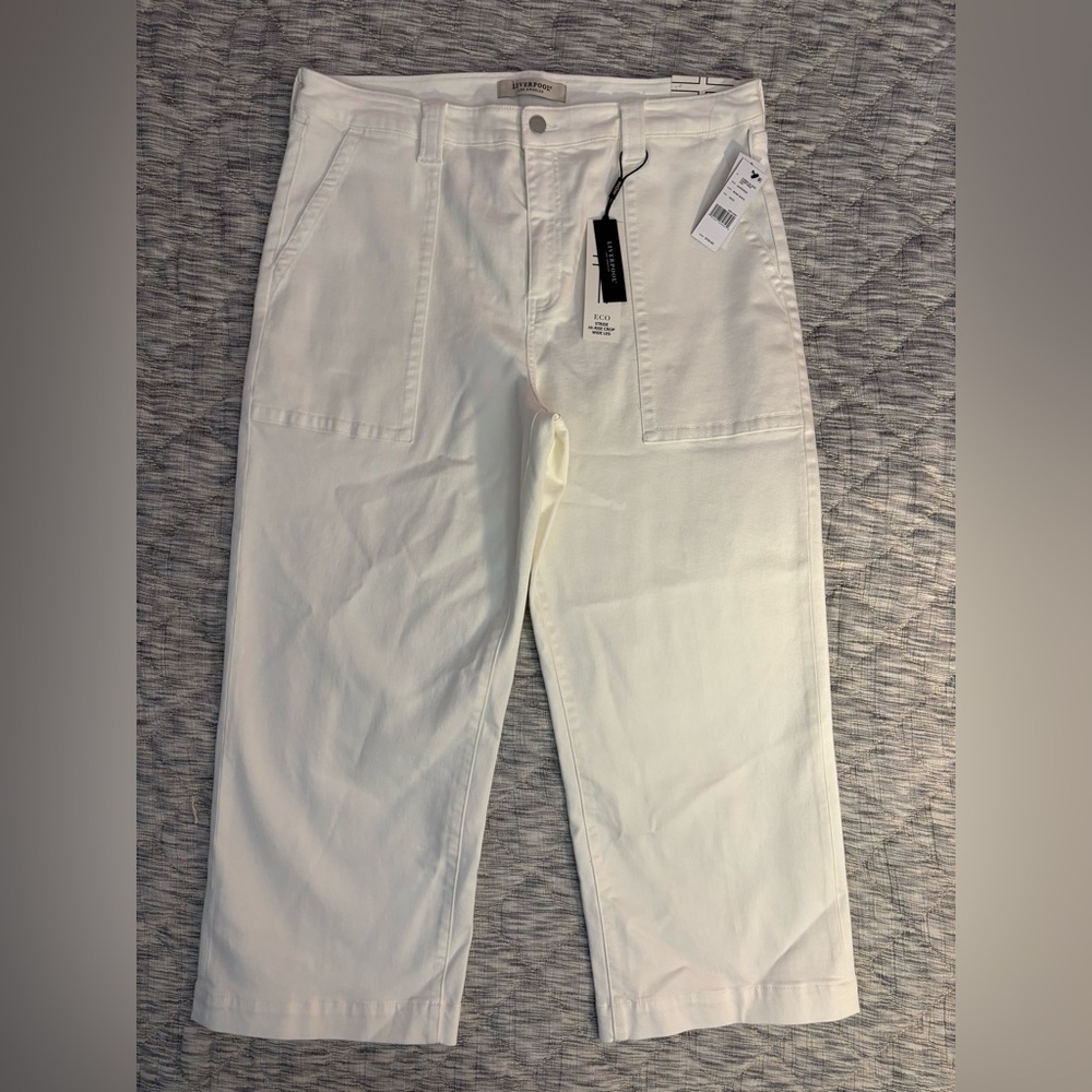 Liverpool Stride High Rise Crop Wide Leg Jeans Sz 16/33 NWT | Liverpool Jeans -